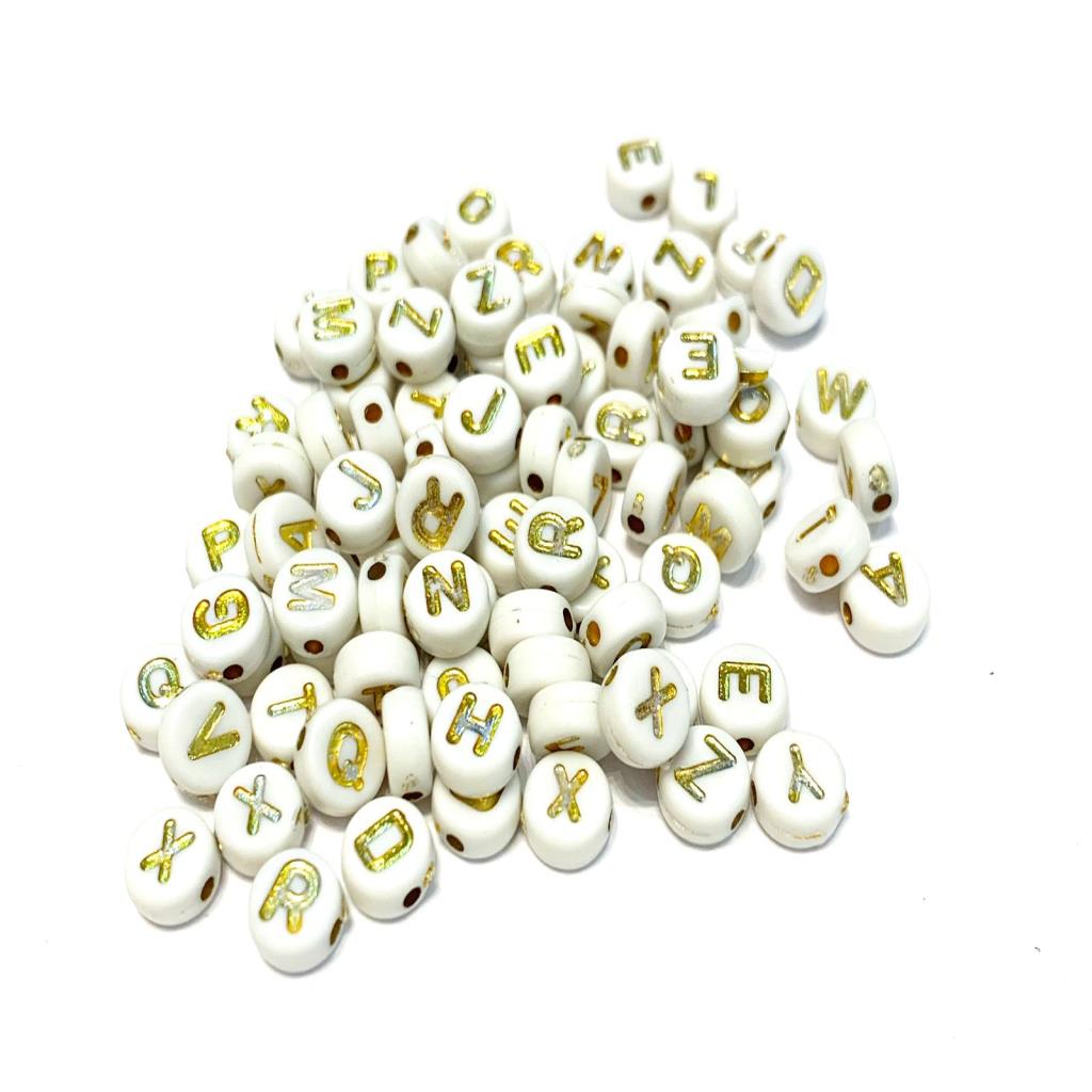 ACRILICO TRANSVERSAL LETRAS DORADAS (50 GR = 400 PZS APROX)