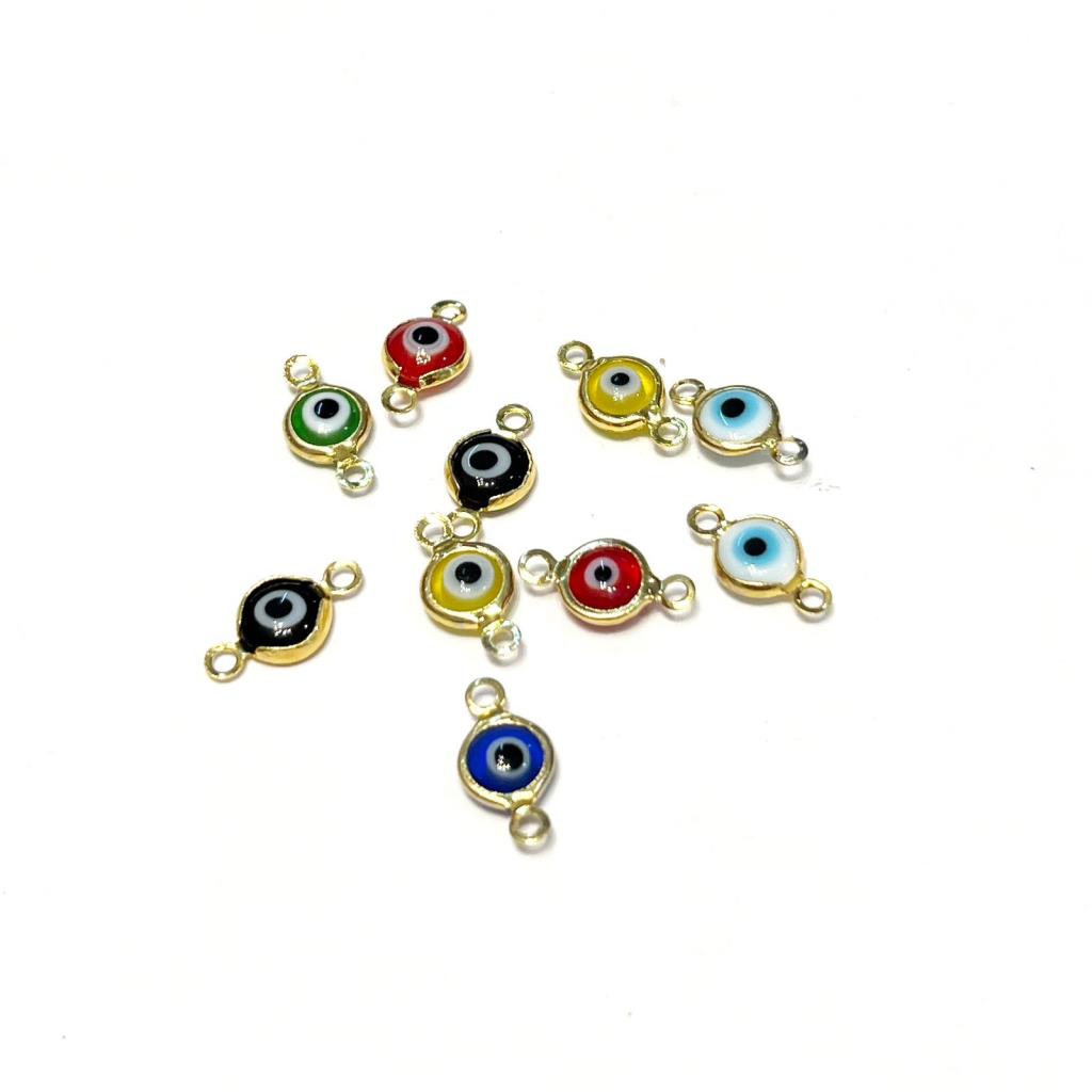 ENLAZADOR DE OJO TURCO 6MM CHAPA DE ORO 18K (10PZ POR PAQUETE)