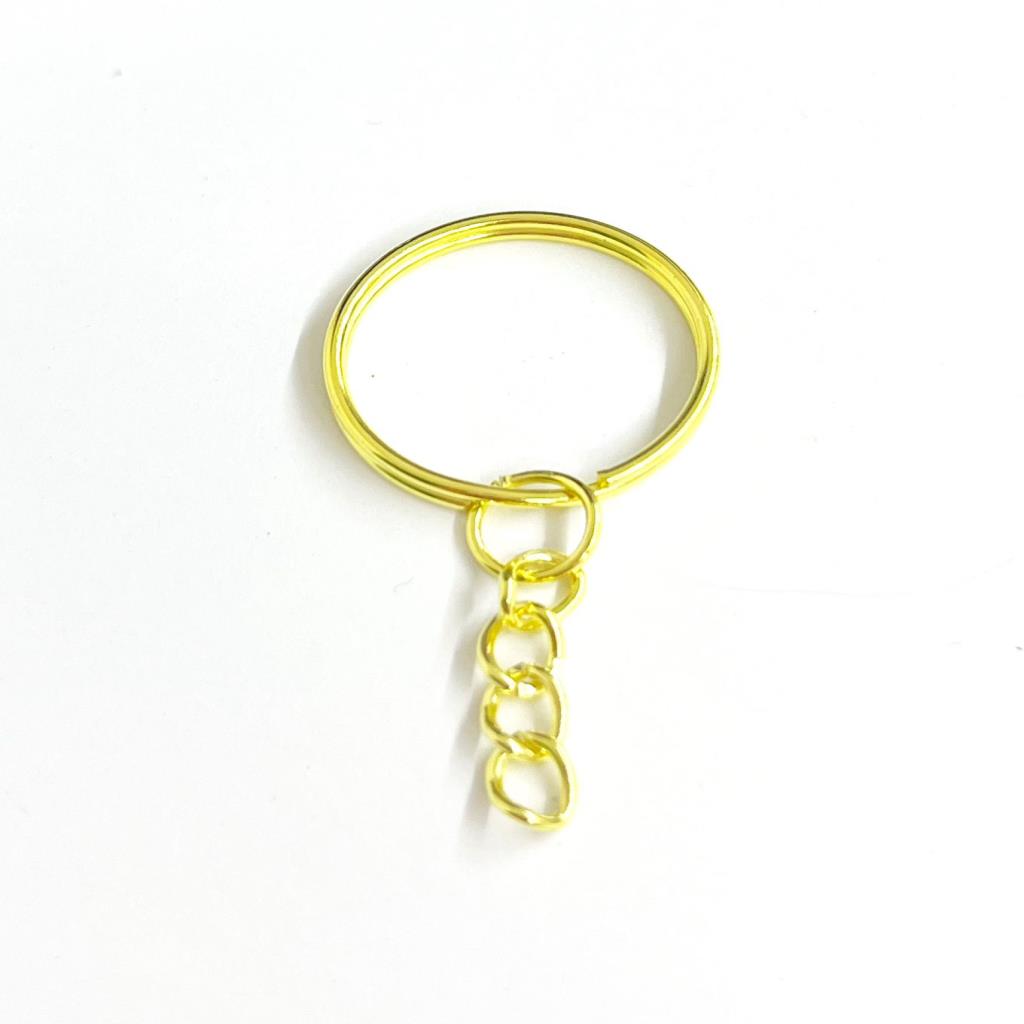 ARGOLLA DE LLAVERO CON CADENA 2.3CM DORADA (VENTA POR PIEZA)