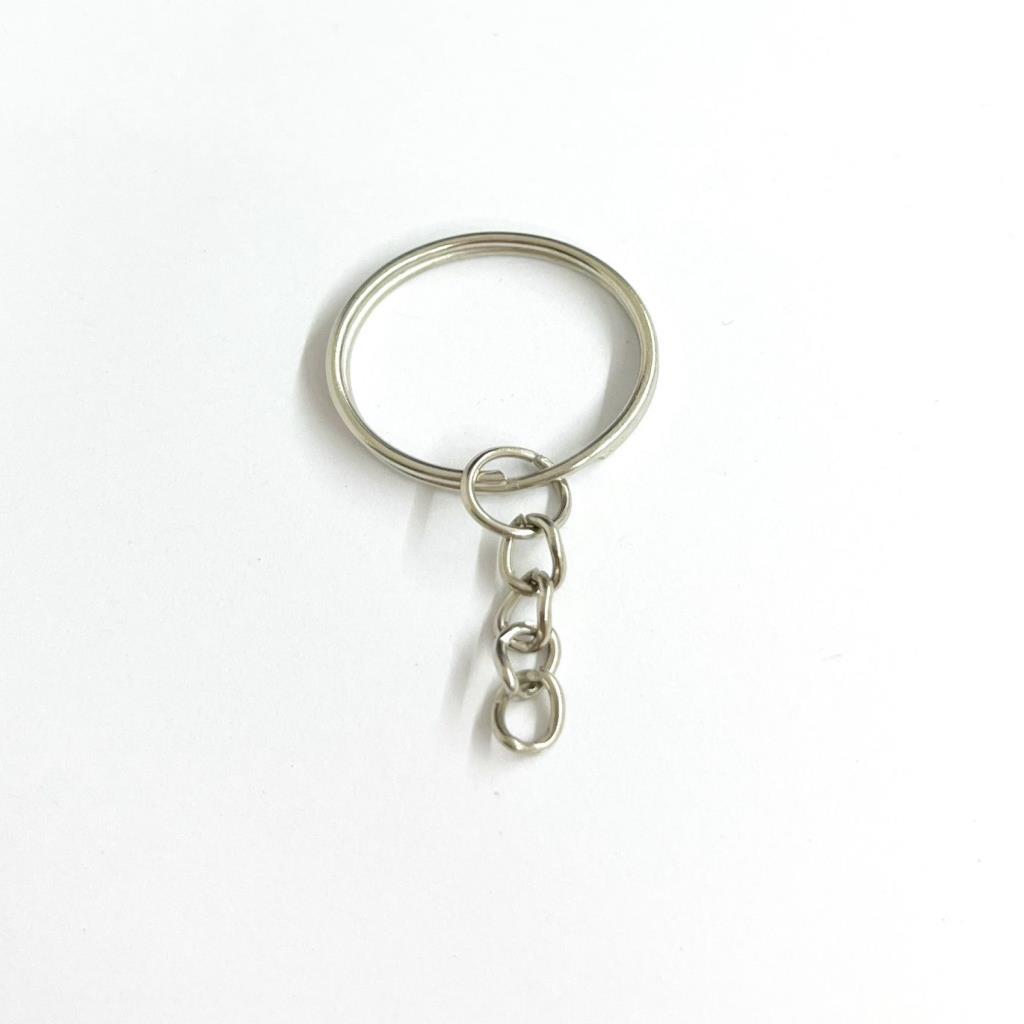 ARGOLLA DE LLAVERO CON CADENA 2.3CM PLATEADA (VENTA POR PIEZA)