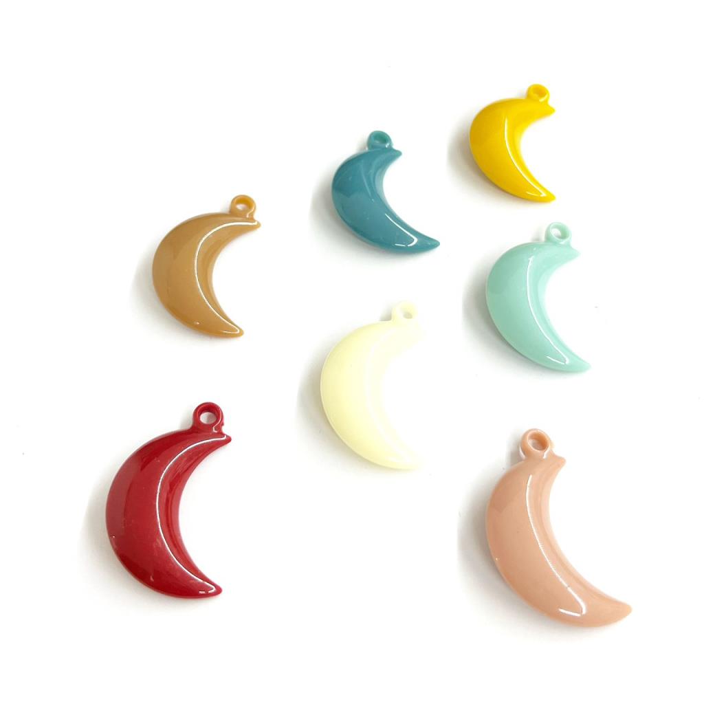 DIJE LUNA 3CM ACRILICO (6 PZS SURTIDAS)